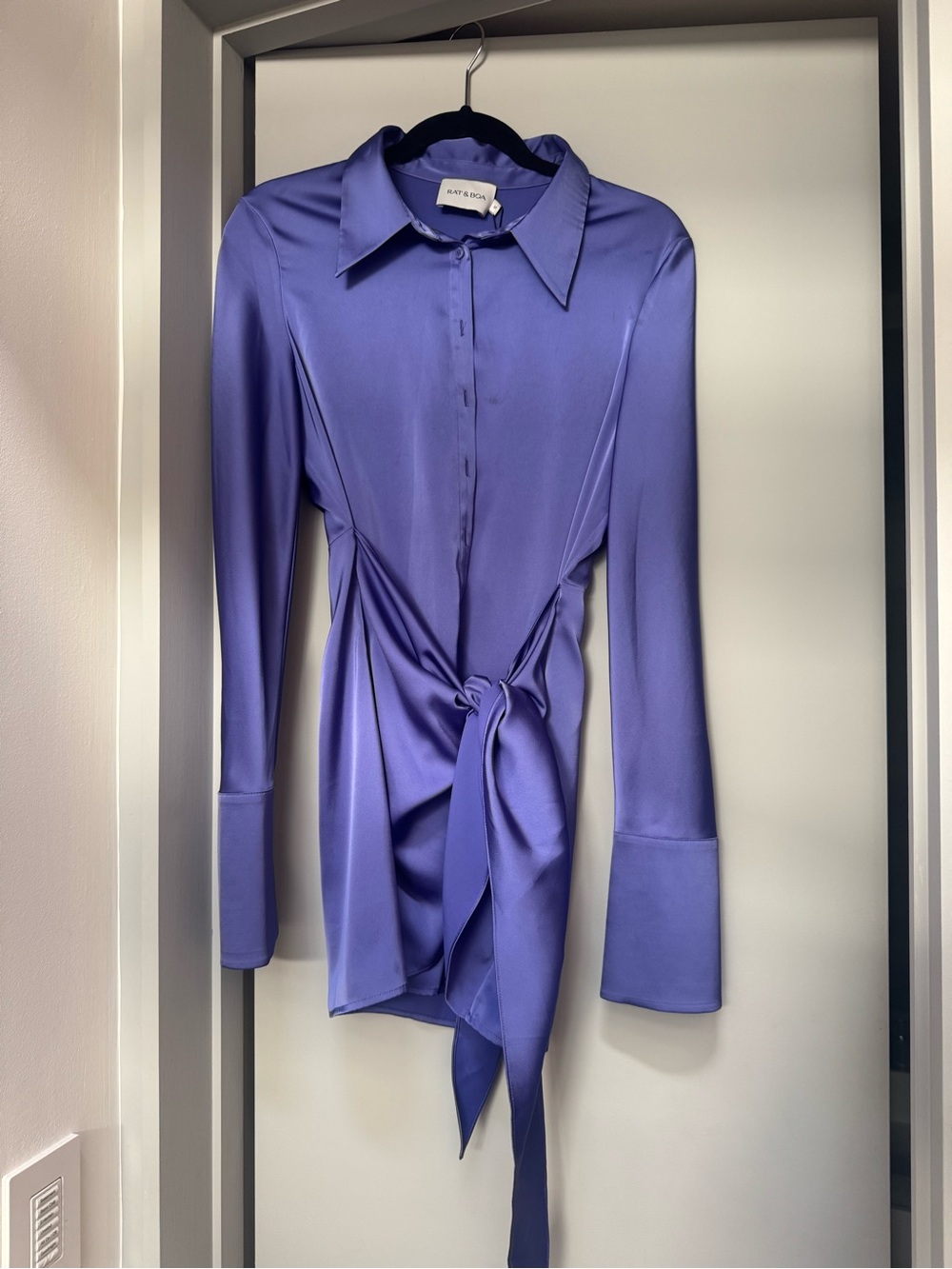 Rat & Boa Purple Silk Wrap Dress
